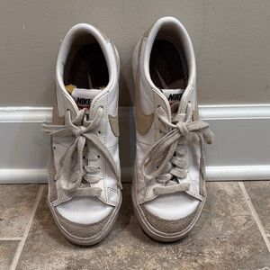 Nike White and Tan Sneakers